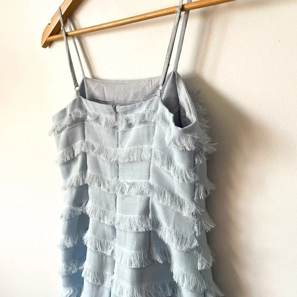 Princess Polly Molina Frill Hem Mini Dress Light  Blue Sz 2 - Picture 6 of 8